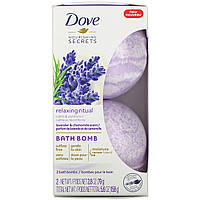 Dove, Nourishing Secrets, Бомбочки для ванн, аромат лаванды и ромашки, 2 бомбы для ванн, 2,8 унции (79 г)