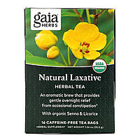 Gaia Herbs, Натуральное слабительное, травяной чай, без кофеина, 16 чайных пакетиков, 35,2 г (1,24 унции)