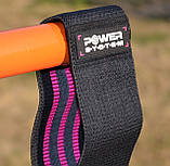 Тканева гумка для фітнесу та спорту Power System PS-4091 Booty Band LVL 1 Black/Pink (d_64 см. навантаження, фото 8