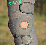 Наколінник MadMax MFA-295 Zahoprene Universal Knee Support Dark Grey/Green (1шт.), фото 11