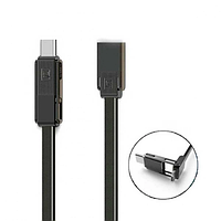 Кабель Combo 3-in-1 Remax RC-070th Gplex Lightning microUSB Type-C 1м темно-сірий