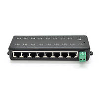 8-портовий POE-інжектор живлення, з 8xRJ45 портами Ethernet 10 / 100Мбит / с, IEEE802.3af / at, 12-48V,