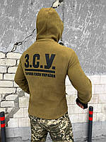 Военная кофта койот ЗСУ на флисе , утепленная тактическая кофта с надписью ЗСУ койот, флисовая кофта зсу