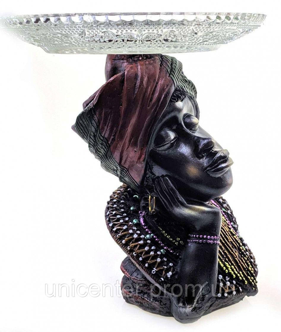 Статуэтка декоративная Африканка с блюдом 16,5 см (DN26899C) UC, код: 6445100 - фото 1 - id-p1977551611