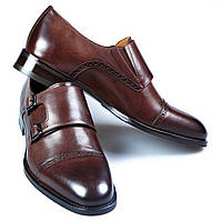 Чоловічі туфлі монки Сандерленд TANNER 45 Темно-коричневі DM, код: 2630826