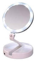 Зеркало складное My Fold Away Mirror с Led подсветкой круглое SKL