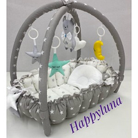 Детский игровой развивающий коврик - Кокон гнездышко для новорожденного 2 в 1 "Звездочки" SKL