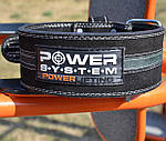 Пояс для пауерліфтингу Power System PS-3800 PowerLifting шкіряний Black/Grey Line M, фото 6