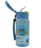 Пляшка для води CASNO 400 мл KXN-1195 Синя (восьминіг) з соломинкою, фото 4