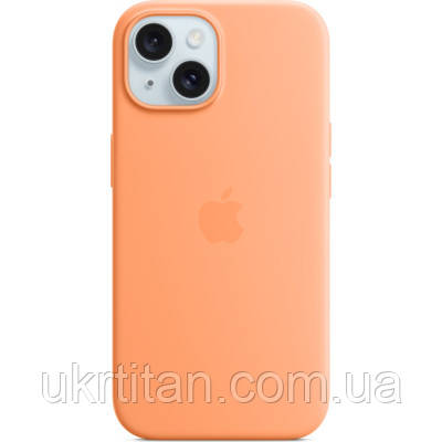 Оригінал! Чохол до мобільного телефона Apple iPhone 15 Silicone Case with MagSafe Orange Sorbet (MT0W3ZM/A) - Вища Якість!, фото 1