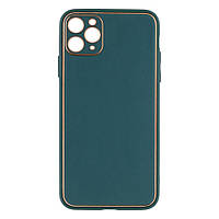 Чехол Leather Case Gold with Frame для Apple iPhone 11 Pro Max Dark Green DM, код: 7444684