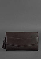 Женская кожаная сумка Элис темно-коричневая Краст BlankNote DM, код: 8132515