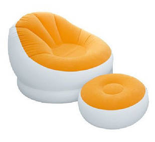 Надувне крісло з пуфом Intex 68572 Orange