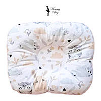 Детская хлопковая ортопедическая подушка Mommy Bag Совы и зайчики №17 25*28см в кроватку новорожденным