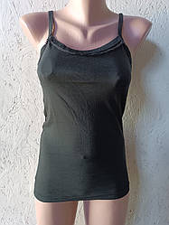 Майка жіноча на лямках (чорна)