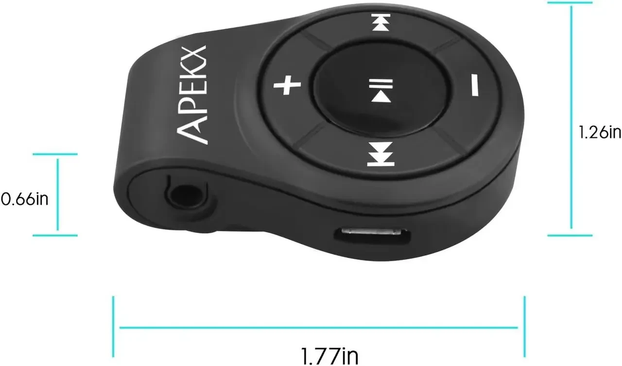 Аудиоадаптер APEKX Clip Bluetooth для наушников, гарнитуры, динамика, беспроводного приемника с микрофоном для - фото 4 - id-p1977783423