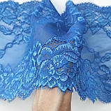 Стрейчеве (еластичне) мереживо яскравого блакитного кольору шириною 22 см., фото 7