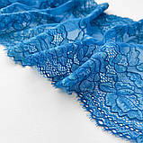 Стрейчеве (еластичне) мереживо яскравого блакитного кольору шириною 22 см., фото 4
