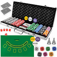 Покерний набір 500 жетонів з номіналом у валізі HQ 23529