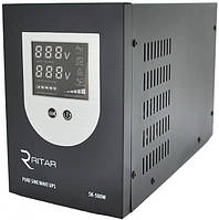 Інвертор з правильною синусоїдою Ritar SK-800VA (500W) DC:145-275V LED-диспелей, 2Schuko socket, 12V під