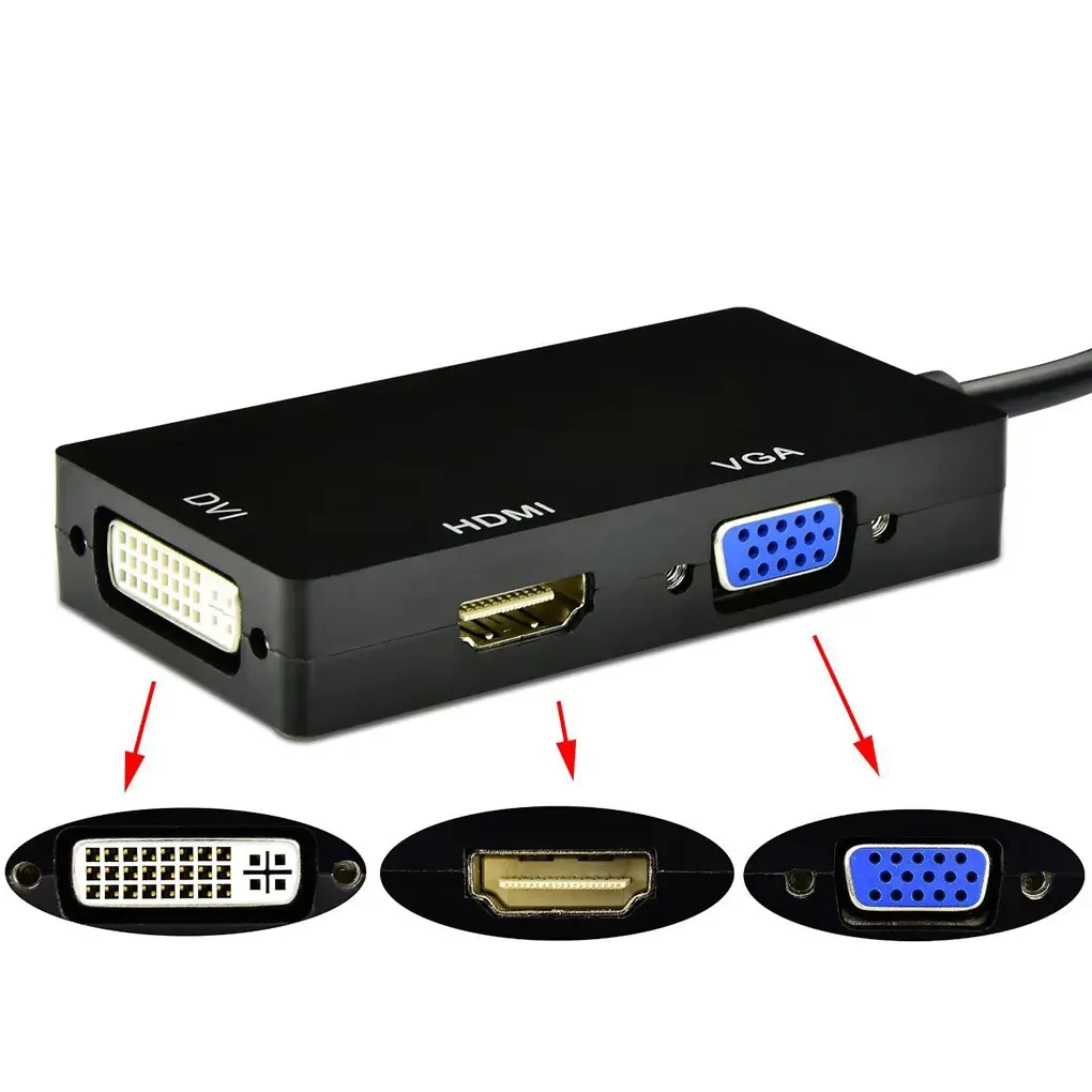 Display Port to HDMI/DVI/VGA Black adapter обеспечивает комфортное использование разных типов портов - фото 6 - id-p1806592501