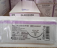 ПГА хірургічна нитка з голкою, (Glikosorb) фіол USP 2-0(М3),зворотньо-ріжуча гол.3/8, 35мм, 75 см