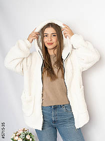 5715-35 Куртка жіноча кофта на блискавці teddy батал (3 од: 50-52,54-56,58-60)