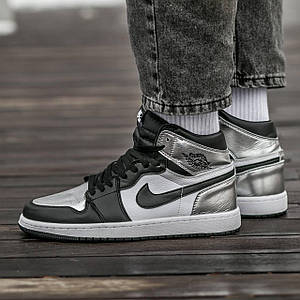 Чоловічі Кросівки Nike Air Jordan 1 High Black Silver 42-43-44-45