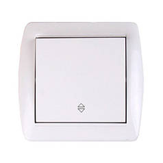 Вимикач ElectroHouse Acura прохідний білий 1 кл EH-3016