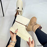 Модні жіночі дутики сноубутси стьобані зимові молочні 38 рр, фото 10