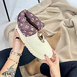 Модні жіночі дутики сноубутси стьобані зимові молочні 38 рр, фото 9