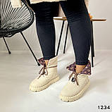 Модні жіночі дутики сноубутси стьобані зимові молочні 38 рр, фото 7