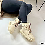 Модні жіночі дутики сноубутси стьобані зимові молочні 38 рр, фото 8