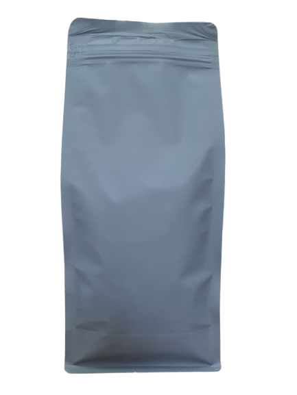 Пакет з плоским дном 145*340 дно (45+45) сірий, бічній zip-замок