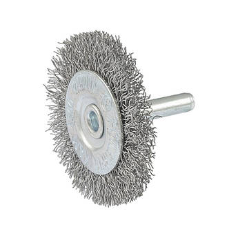 Щітка дискова MASTERTOOL з рифленого дроту 50 мм зі стрижнем 1/4" 19-9805