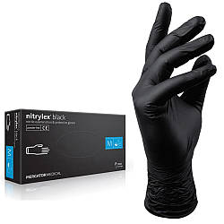 Нітрилові рукавички - Nitrylex®, щільність 4,2 г. - PF Black - Чорні (100 шт), розмір М