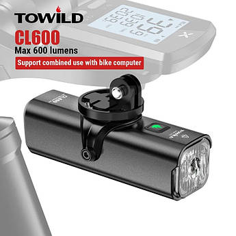 Велосипедна фара Towild CL600 Ліхтар 600 Lumen, 2000mAh, type C