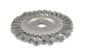 Щітка дискова MASTERTOOL із плетеного дроту 150х22.2 мм 19-9015