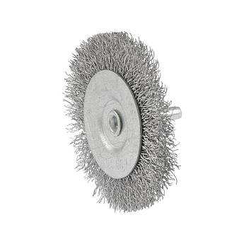 Щітка дискова MASTERTOOL з рифленого дроту 75 мм зі стрижнем 1/4" 19-9807