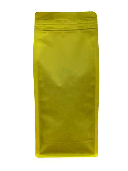 Пакет із плоским дном 145*340 дно (45+45) жовтий, бічний zip-замок