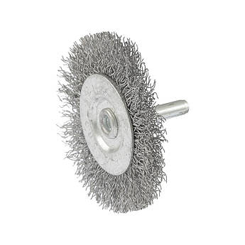 Щітка дискова MASTERTOOL з рифленого дроту 60 мм зі стрижнем 1/4" 19-9806