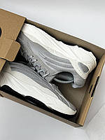 Сильні чоловічі кросівки Adidas Yeezy Boost 700 V2 Static сірі з білою підошвою, гарна якість