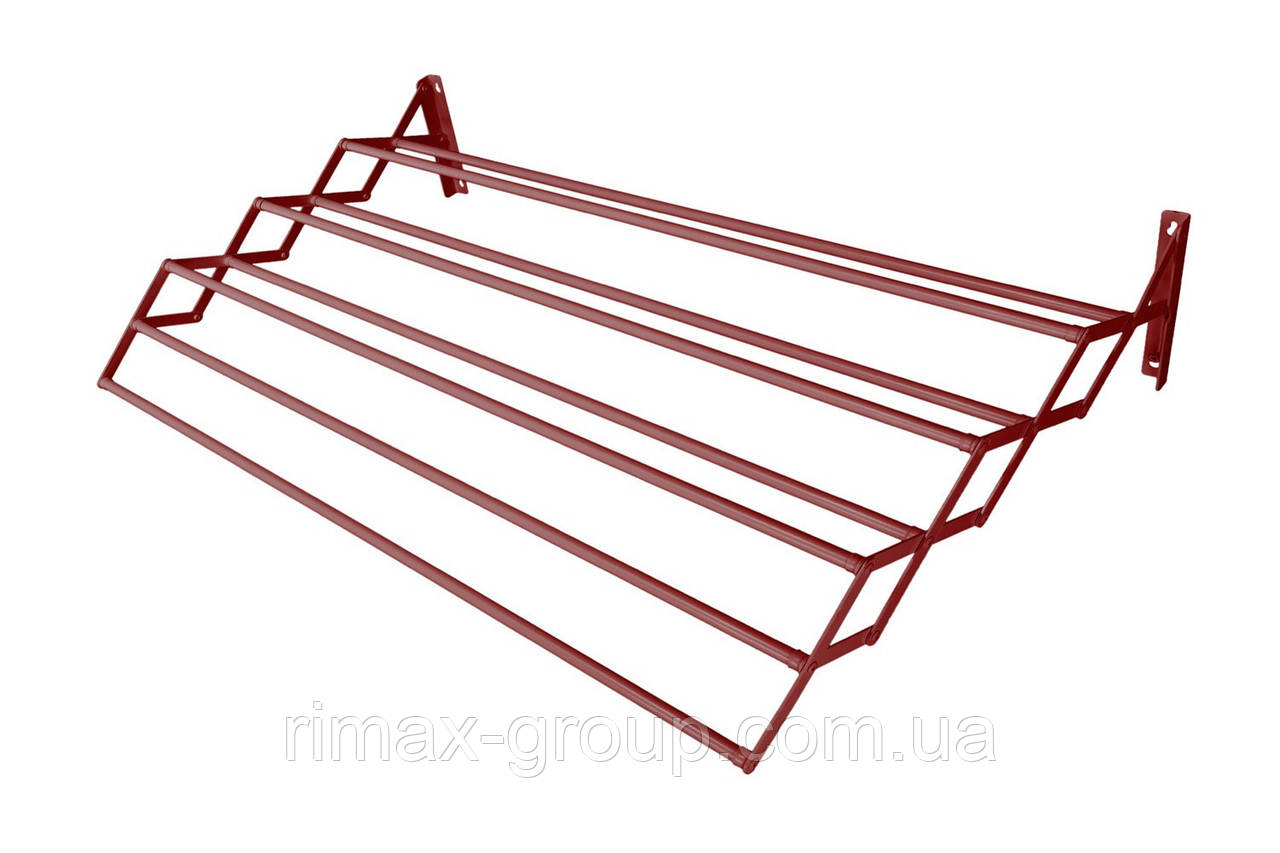 Сушарка для білизни ГОСПОДАР настінна гармонікова 750 мм 8-секційна 6 м коричнева 92-1777, фото 1