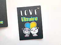 Блокнот A5формат, 40аркушів "4PROFI" /905621/ в клітинку Патріотичні коти "Люблю Україну"