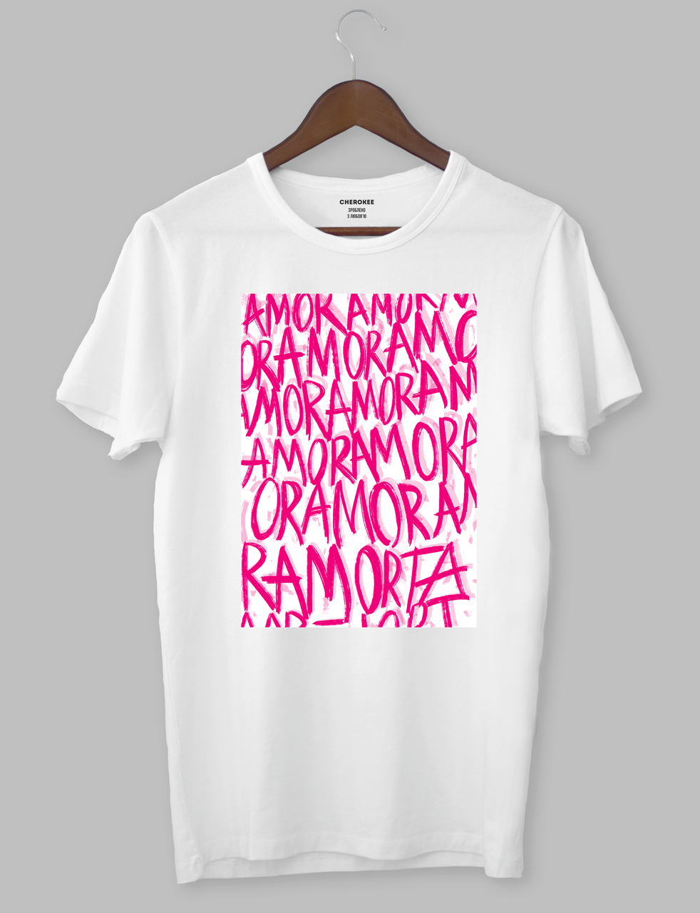 Футболка з оригінальним принтом "AMORE Pink"