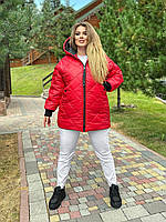 Зимняя тёплая женская куртка с капюшоном Ткань плащевка лаке синтепон 250 Размер 50-52 54-56 58-60