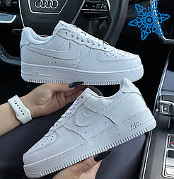 Жіночі зимові кросівки з хутром Nike Air Force 1 AF1 Low низькі білі теплі. Живе фото. топ