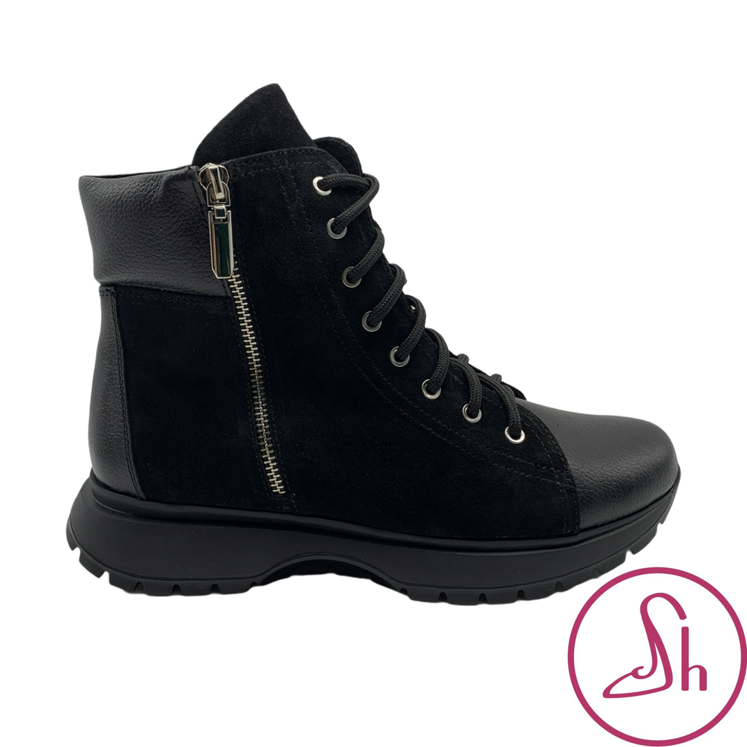 Черевики жіночі демісезонні шкіряні чорного кольору “Style Shoes”