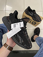 Мужские черные кроссовки Adidas Yeesy Boost 350 на сетке, хорошее качество