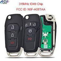 DS7T-15K601-AH Ford Fusion ключ выкидной 4 кнопки, c чипом id49(7953), 315 Mhz, лезвие hu101,